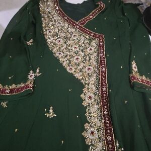 Elegant Green Embellished Dress